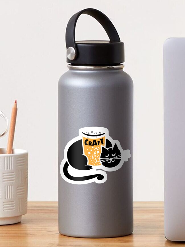 Thumbnail 1 of 3, Sticker, Craft Beer Cat designed and sold by z7arts.