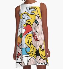 Vestido acampanado ¡Soy un tipo cosmopolita de niña! chica inspirada en lichtenstein Pop Art