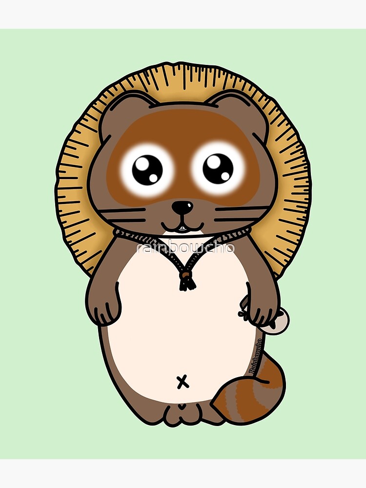 "Tanuki Japanese raccoon dog" Art Print by rainbowcho Redbubble