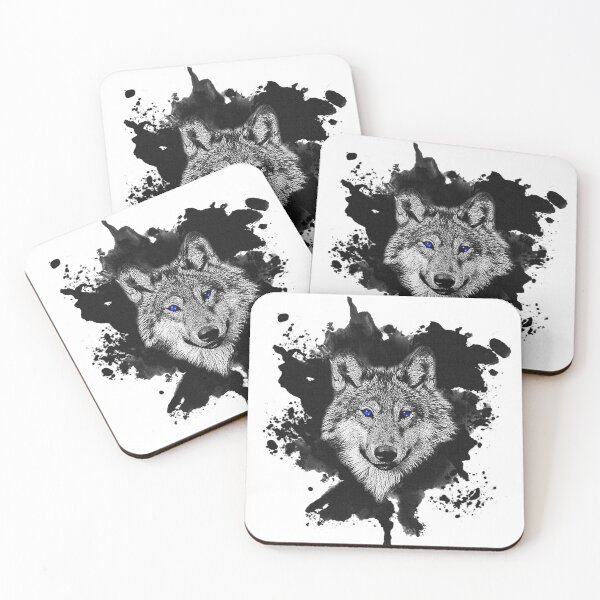 Item preview, Wolf with blue eyes - Watercolor designed and sold by CGArtsy.