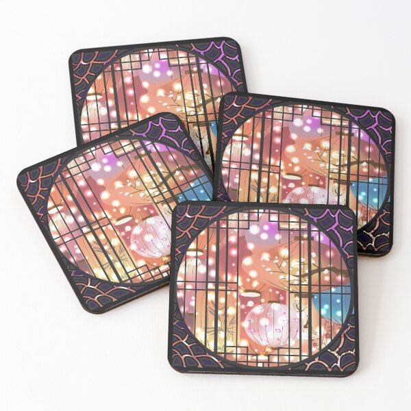 Item preview, Lanterns in the garden outside the window designed and sold by CatCoconut-Art.
