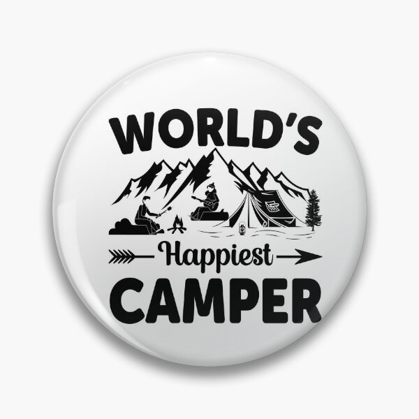 Aperçu de l'œuvre Worlds Happiest Camper I love Camping Hiking Camping Tree Mountains Tent Art Design Happy Apparel Essential Inspiration Joy Mood Funny créée et vendue par DesignByHeartUK.