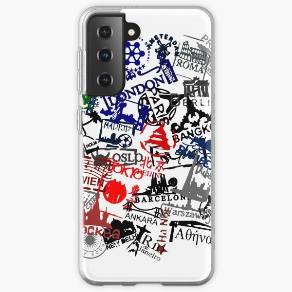 Travel Destination Passport Stamps Samsung Galaxy Soft Case