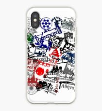 Travel Destination Passport Stamps iPhone Case