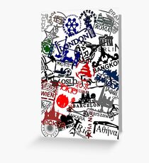 Reisepass Briefmarken Grußkarte