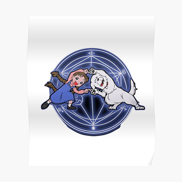 Fullmetal Alchemist Nina And Dog "Fusion Fullmetal Alchemist-Nina Tucker and her dog t-shirt " Poster for Sale by MONDART | Redbubble