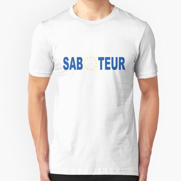 Proud Saboteur (Blue) Slim Fit T-Shirt