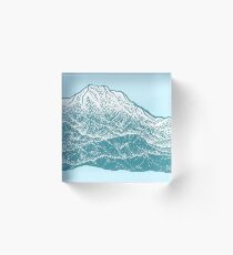 Distant Snow- 遠雪 : linocut Acrylic Block