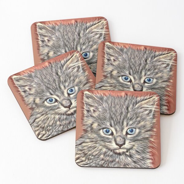 Item preview, Digital portrait of a bemused kitten designed and sold by thalasson.