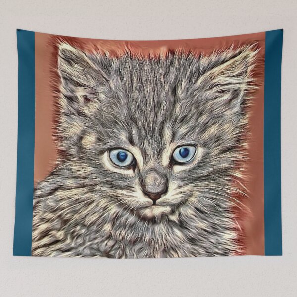 Item preview, Digital portrait of a bemused kitten designed and sold by thalasson.