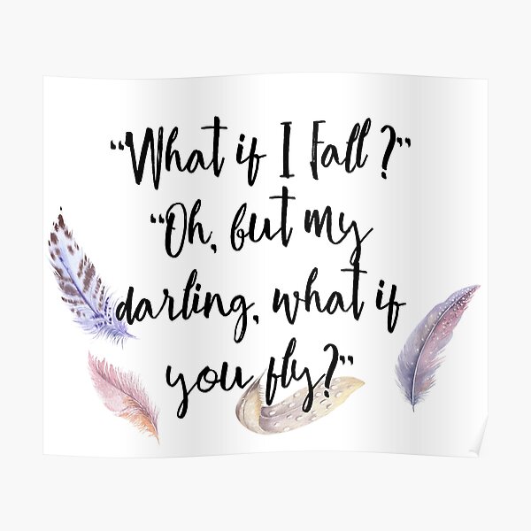 What if you fly? Feather whimsy. Poster