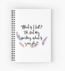 What if you fly? Feather whimsy. Spiral Notebook
