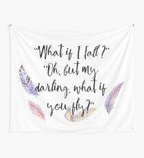 What if you fly? Feather whimsy. Wall Tapestry