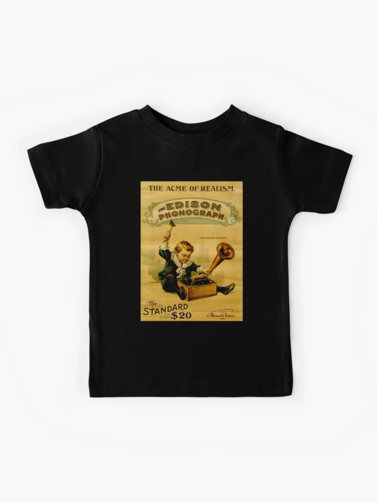 EDISON PHONOGRAPH; Vintage Pictorial Advertising Print Kids T