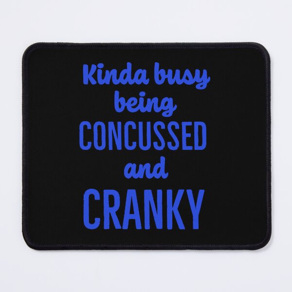 Item preview, concussion, funny self deprecating, traumatic brain injury awareness month, TBI, concussed themed design on a T-shirt, sticker, and mug designed and sold by smichaeliv.