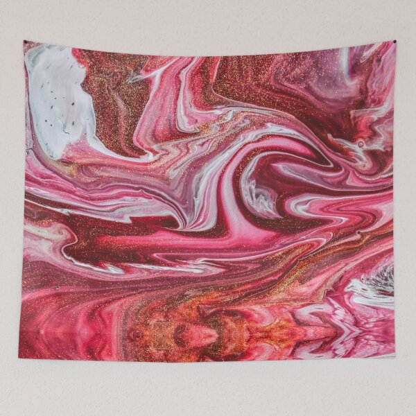 Item preview, Red Abstract Blush Pink Liquid Pour Pint Acrylic Fluid Paint designed and sold by adoredigitals.