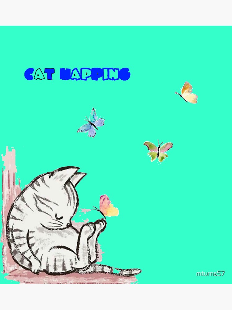 "Cat Napping" Sticker for Sale by mturns57 Redbubble