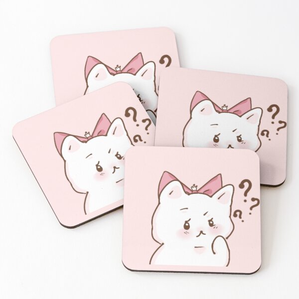 Item preview, Coquette Kawaii Chubby Cute Pastel Pink Cat Confused Gato designed and sold by cosmocheese.
