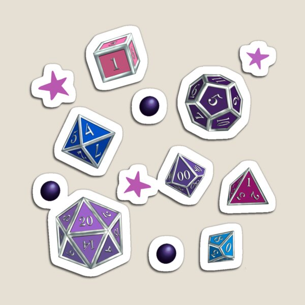 D&D Bisexual Pride Dice Set Magnet