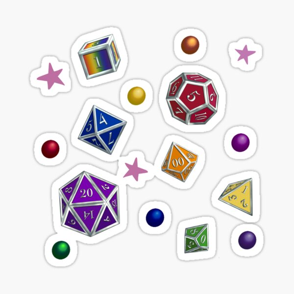 D&D LGBT Pride Dice Set Sticker