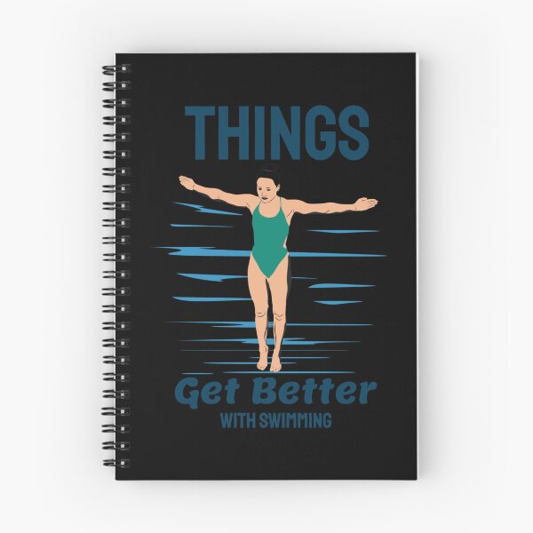Item preview, Things Get Better With Swimming Swimming Fitted T-Shirt designed and sold by laureljusjv.