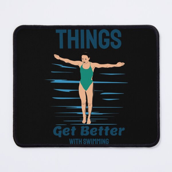 Item preview, Things Get Better With Swimming Swimming Fitted T-Shirt designed and sold by laureljusjv.