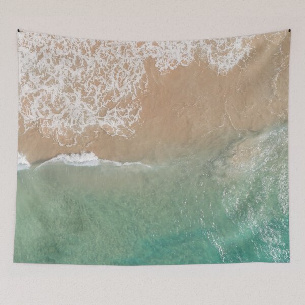 Item preview, /// By the Seashore /// Drone aerial of waves coming into the shoreline in Queensland, Australia designed and sold by Est-Image-Co.