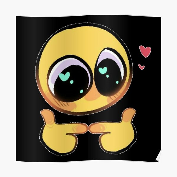 Tipy Tap Adorable Cursed Emoji Poster For Sale By Bluepencilart Redbubble