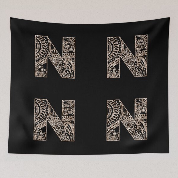 Item preview, Floral Mandala Monogram N | Mandala Monogram N designed and sold by ModernStyleBoho.