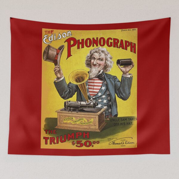 Item preview, EDISON PHONOGRAPH: Vintage Uncle Sam U.S Advertising Print designed and sold by posterbobs.