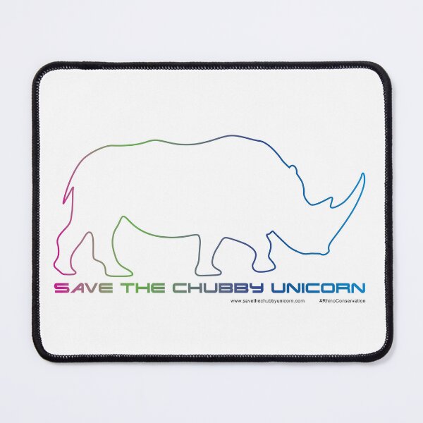 Item preview, Save The Chubby Unicorn Outline designed and sold by Save The Chubby Unicorn #RhinoConservation.