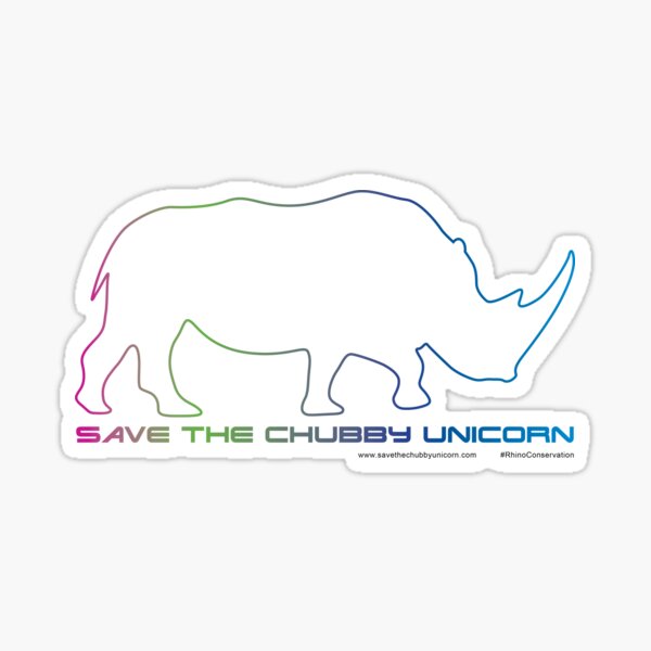 Save The Chubby Unicorn Outline Sticker