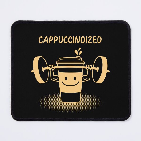 Item preview, Cappuccino, Funny Quote Cute Muscle Cup with Cappuccino lifting weights designed and sold by InspiredForever.