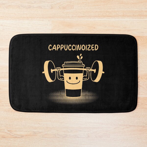 Item preview, Cappuccino, Funny Quote Cute Muscle Cup with Cappuccino lifting weights designed and sold by InspiredForever.