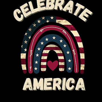 Artwork thumbnail, Celebrate America - 4th of July Rainbow by MugsAndDuds
