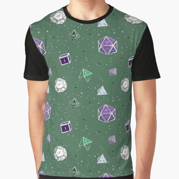D&D Genderqueer Pride Dice Set Graphic T-Shirt
