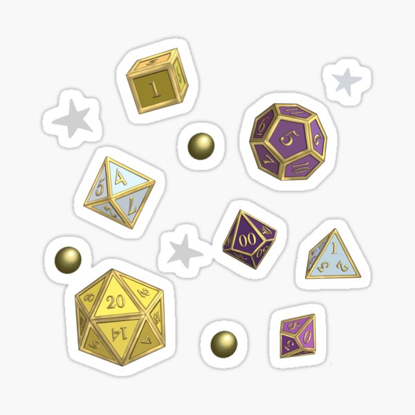 D&D Non Binary Pride Dice Set Pattern Sticker