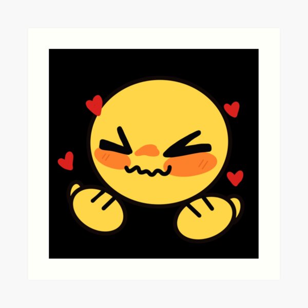 angy love - adorable cursed emoji Art Print for Sale by Blue Pencil