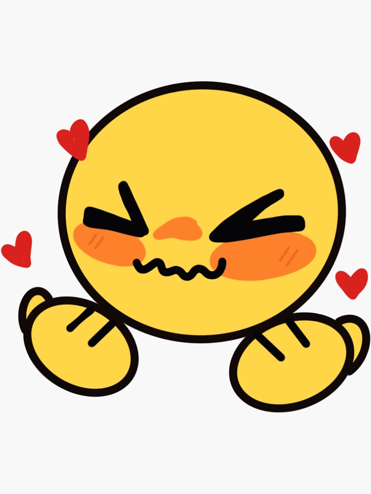 joy and love - adorable cursed emoji Sticker for Sale by Blue Pencil