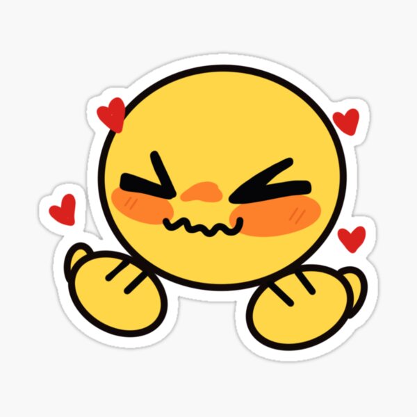 WUV YOU SO MUCH ! - adorable cursed emoji Sticker for Sale by Blue Pencil