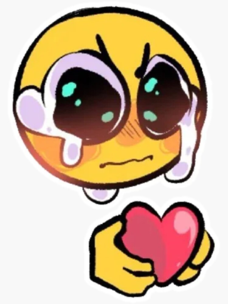 WUV YOU SO MUCH ! - adorable cursed emoji Sticker for Sale by Blue Pencil