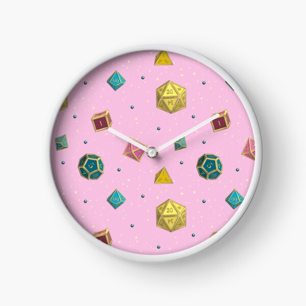 D&D Pansexual Pride Dice Set Clock