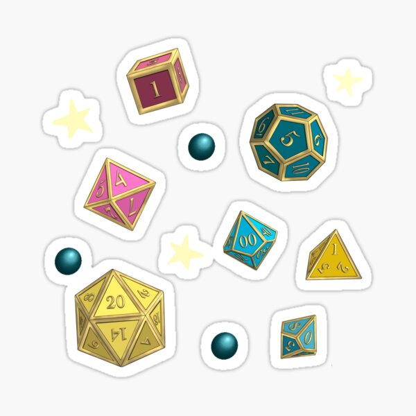 D&D Pansexual Pride Dice Set Sticker