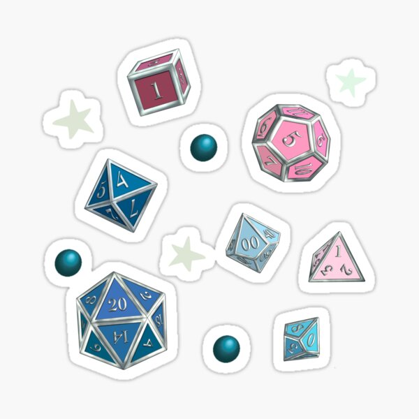 D&D Transgender Pride Dice Set Sticker