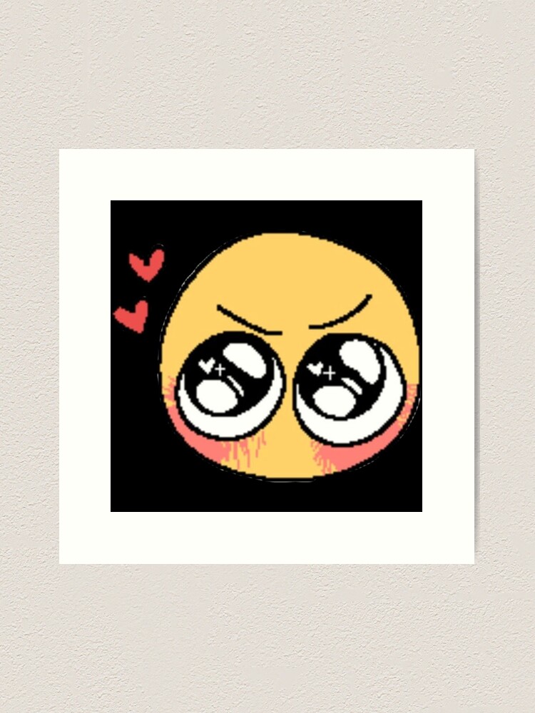 fire eyes - adorable cursed emoji | Art Board Print