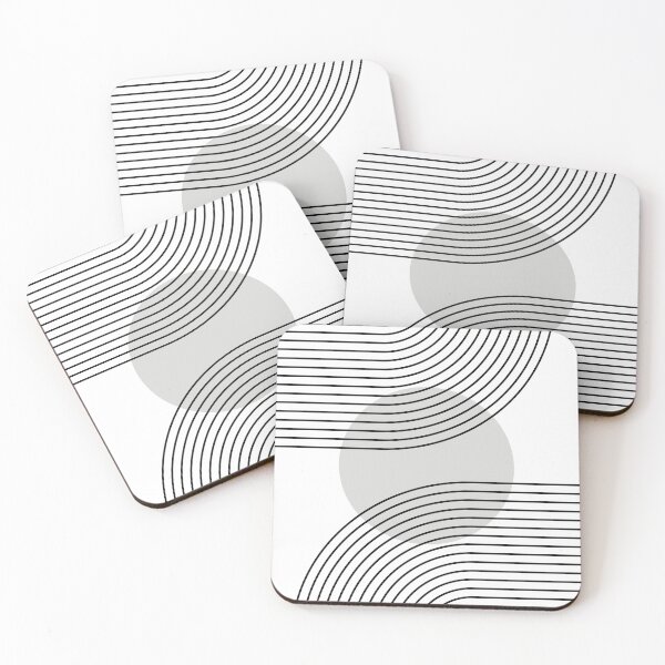 Item preview, Geometric Lines Sun Rainbow 9 in Monochrome designed and sold by nineFlorals.
