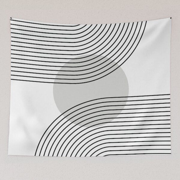 Item preview, Geometric Lines Sun Rainbow 9 in Monochrome designed and sold by nineFlorals.