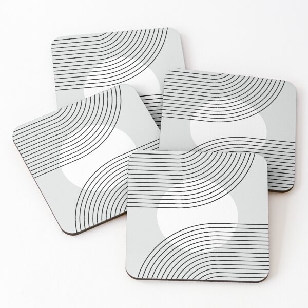 Item preview, Geometric Lines Sun Rainbow 11 in Monochrome designed and sold by nineFlorals.