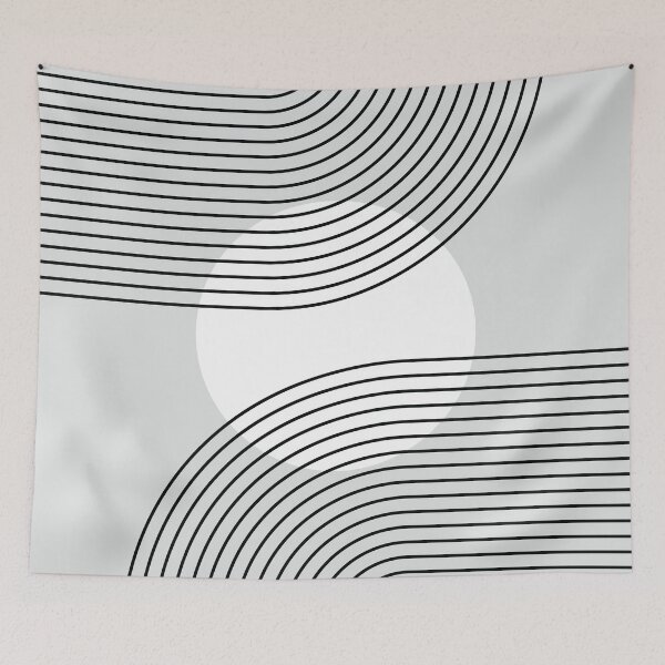 Item preview, Geometric Lines Sun Rainbow 11 in Monochrome designed and sold by nineFlorals.