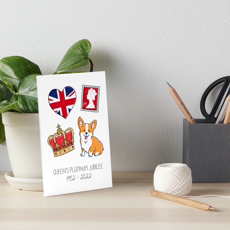 "Queen, Jubilee, the Queen's platinum jubilee sticker cute" Art Board